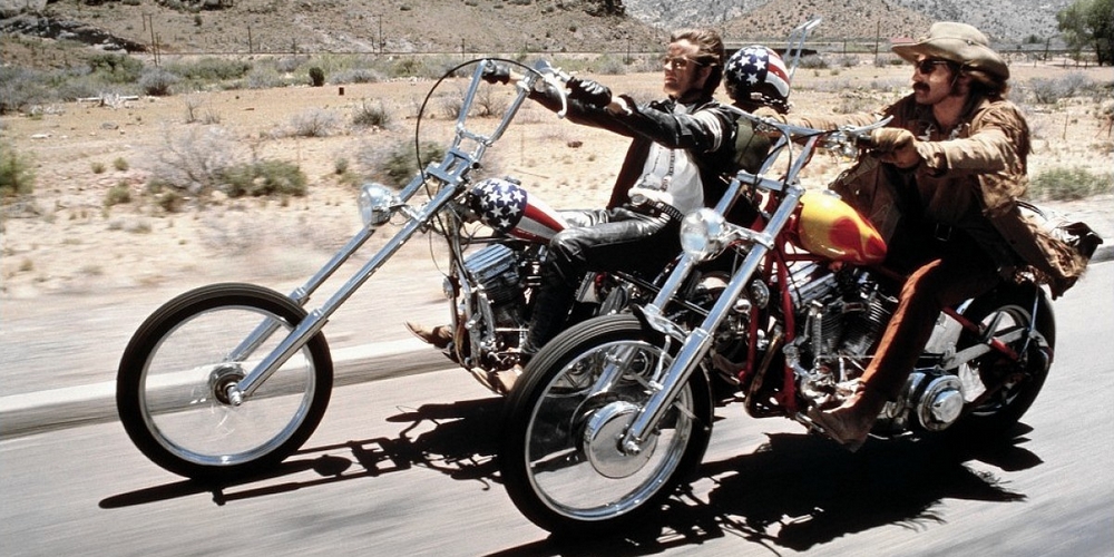 Harley-Davidson Panhead e Peter Fonda e Dennis Hopper (EASY RIDER di Dennis Hopper, 1969)